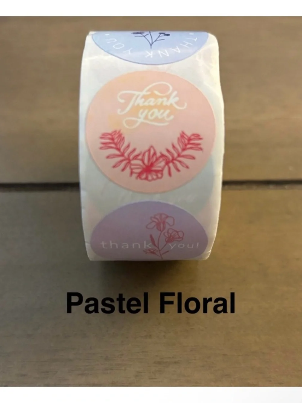 NWOT 500 Piece Pastel Thank You Sticker Roll